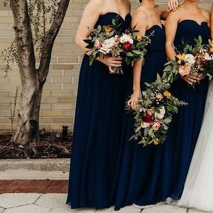 LAST CHANCE!!! Navy Floor Length Formal Dress